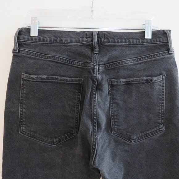 AGOLDE Riley High Rise Straight Crop (Stretch) Jeans in Panoramic Black Size 31 - Picture 10 of 14